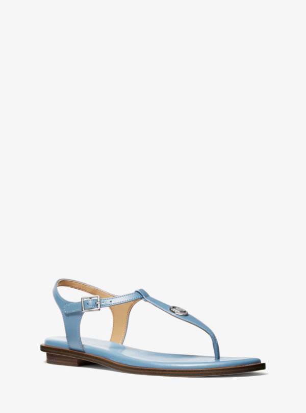 Damske Sandále Michael Kors Mallory Leather T-Strap Námornícka Modrá - Topanky Michael Kors Nejlevnejsi | CIFGH-3581